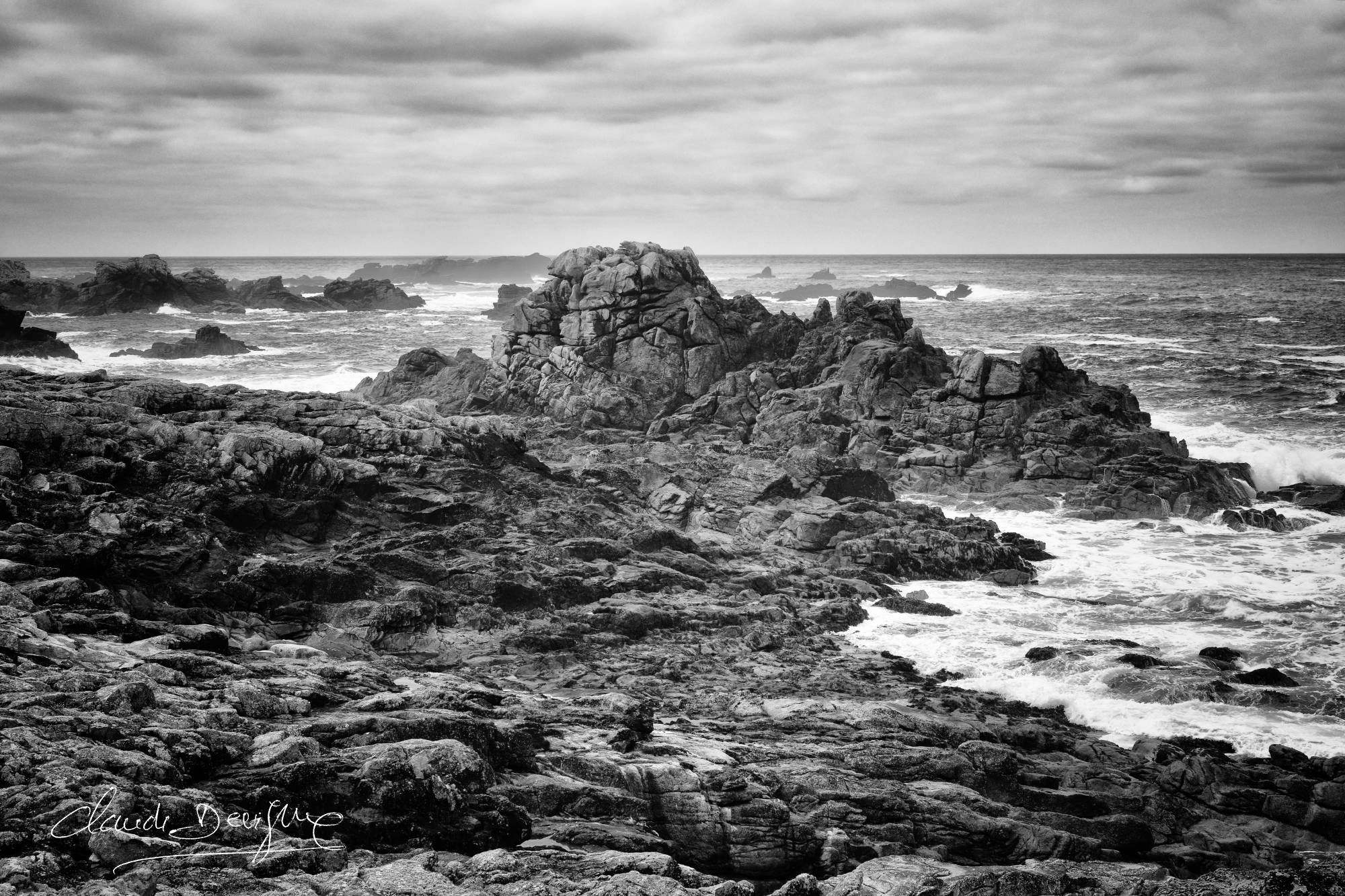 Paysage de la côte à La Pointe de Pern à Ouessant