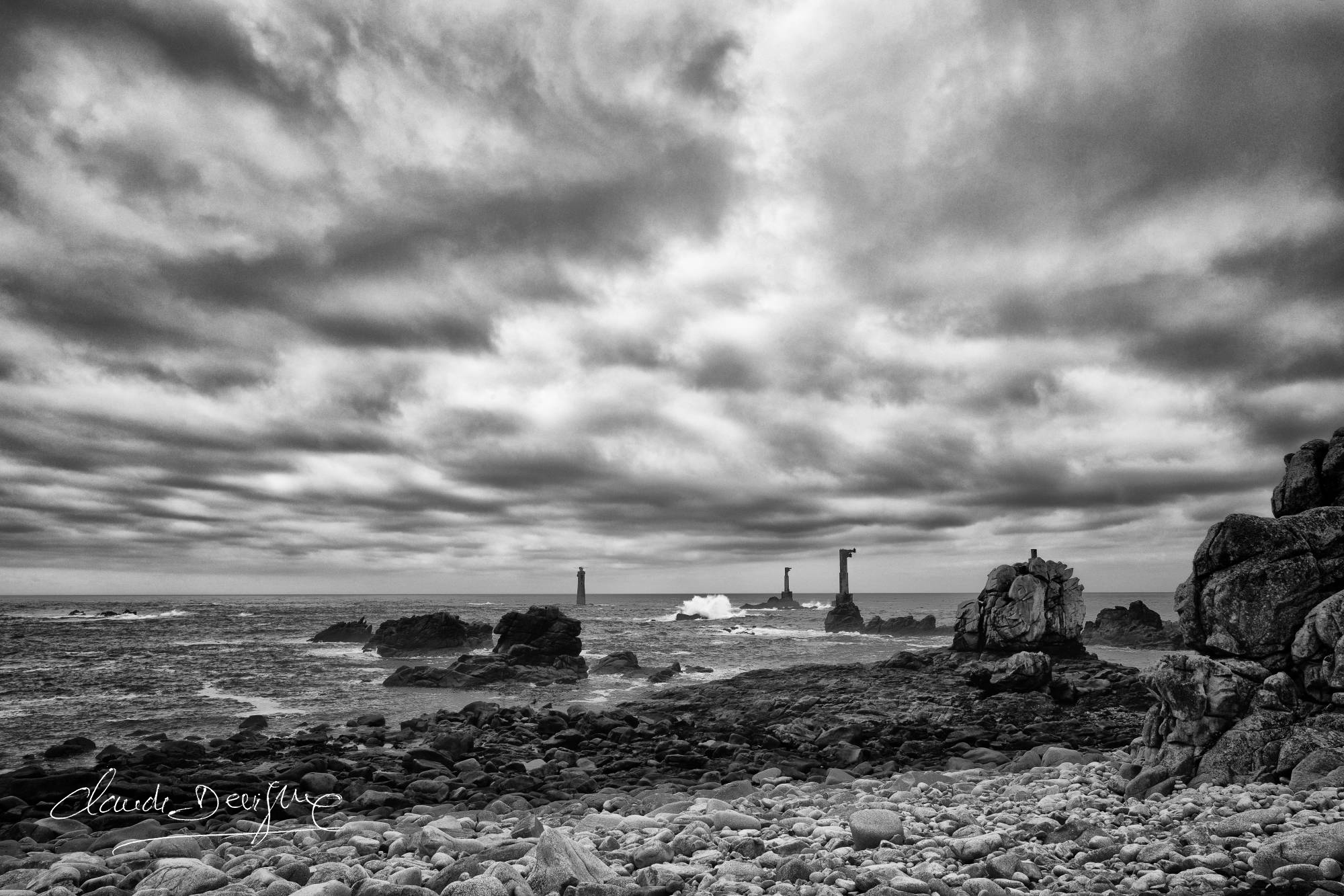 Paysage de la côte à La Pointe de Pern à Ouessant