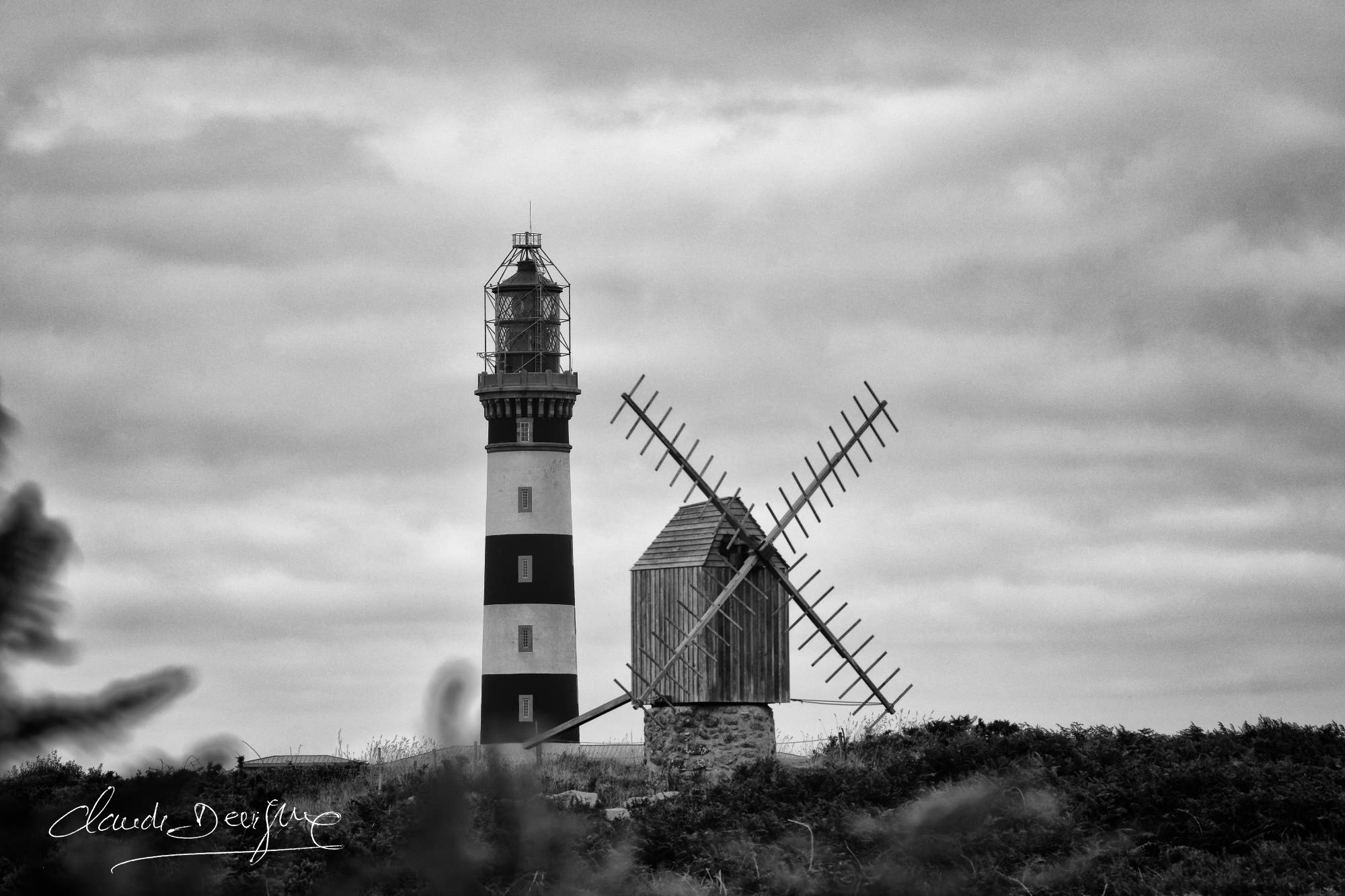 Paysage du phare de creach à Ouessant