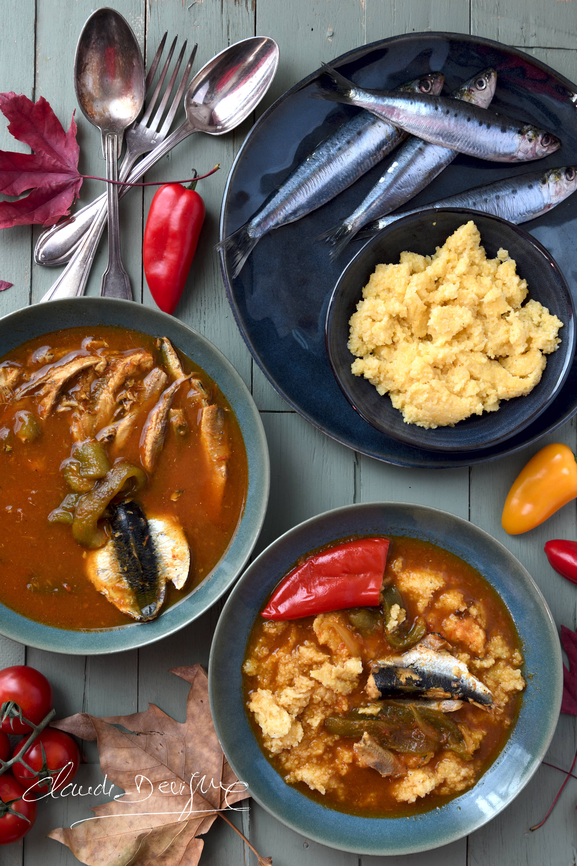 Gachas con caldo de pescados