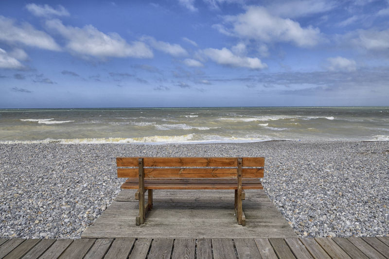 Banc sur la plage de Cayeux-sur-Mer