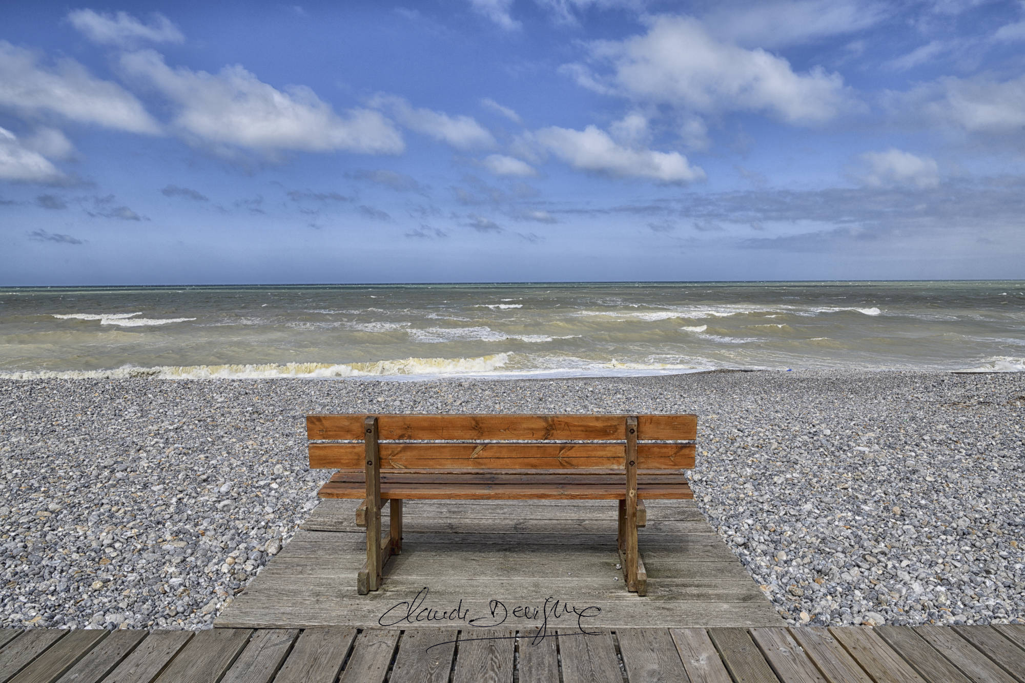 Banc sur la plage de Cayeux-sur-Mer